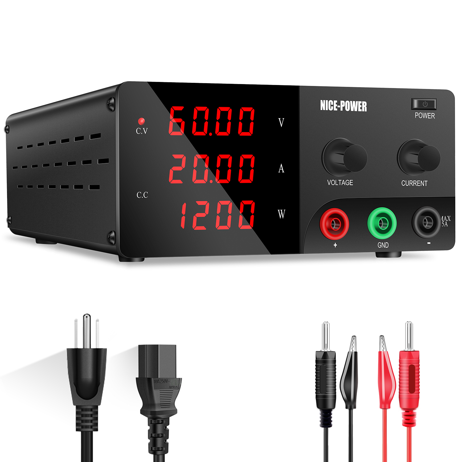 High Power 60V 20A Bench Power Supply - Source d'alimentation de banc de laboratoire